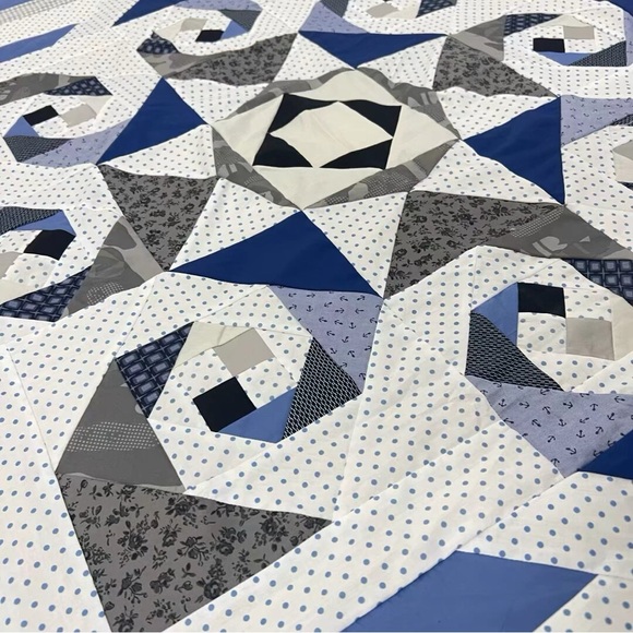 Handmade Winter Dream Stars Baby Quilt Top 47x47" Pieced~ BABY/BED/Wall Decor - Picture 4 of 4